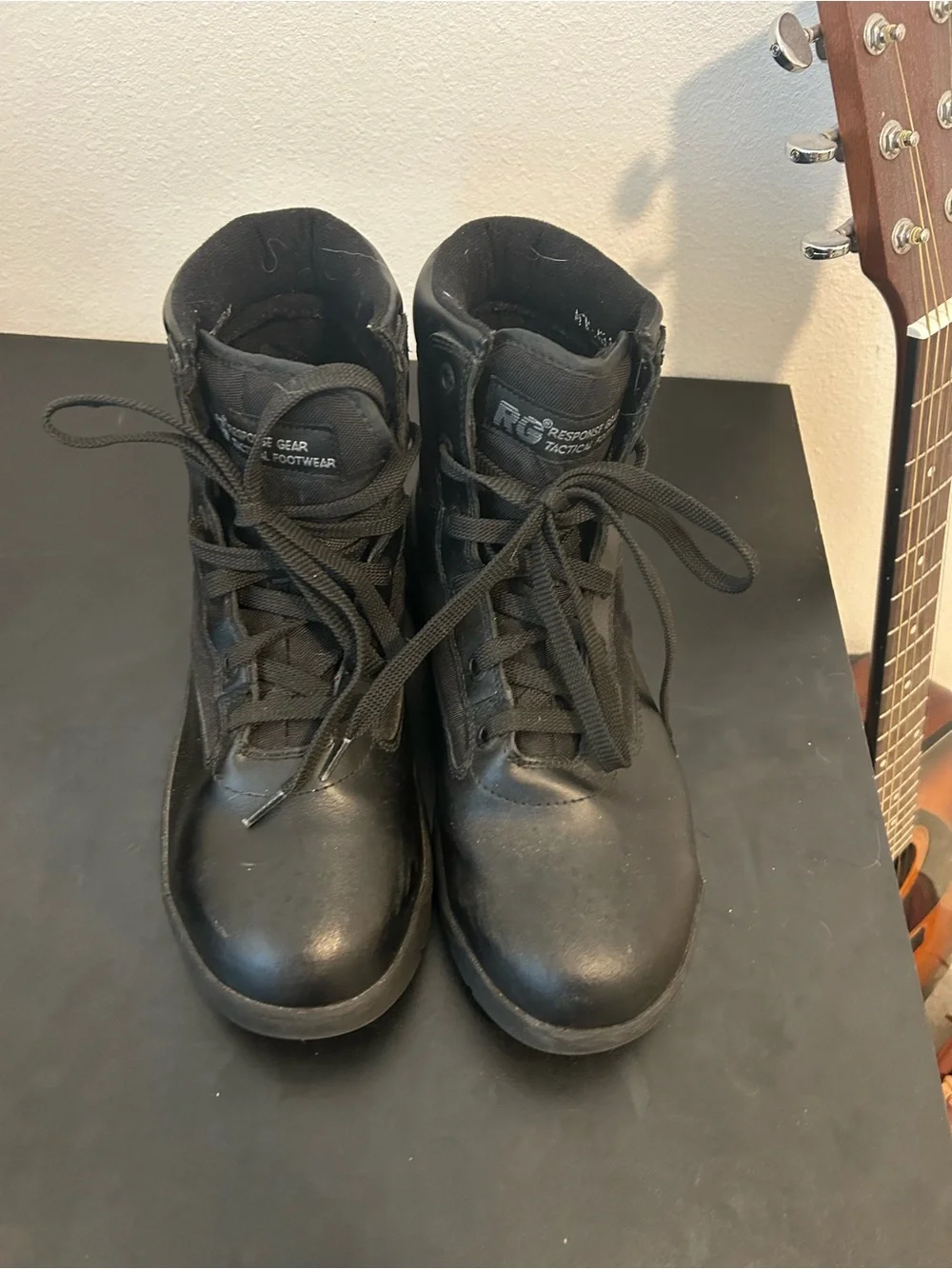 Tactical Men's Black Lace-Up Boots